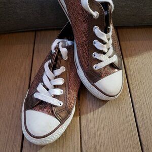 EUC GOTTA FLURT Disco II  Converse style sequin cocoa bronzed brown (6.5) KICKS
